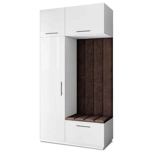 MASSENO MODERNÍ PŘEDSÍŇOVÁ SESTAVA REMA, 120/240/60 cm, bílá