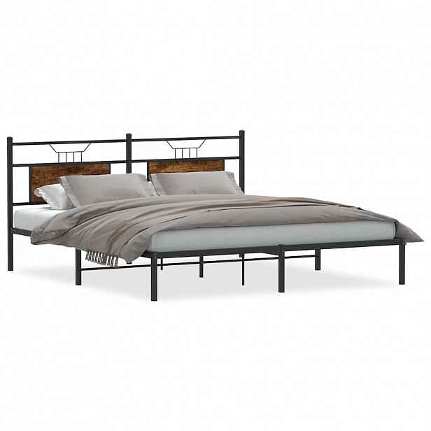 vidaXL Rám postele bez matrace kouřový dub 160x200cm kompozitní dřevo