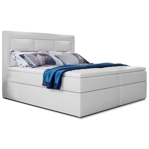 Eltap Dvoulůžková postel VIVRE 140x200 eko kůže Soft 17 bílá