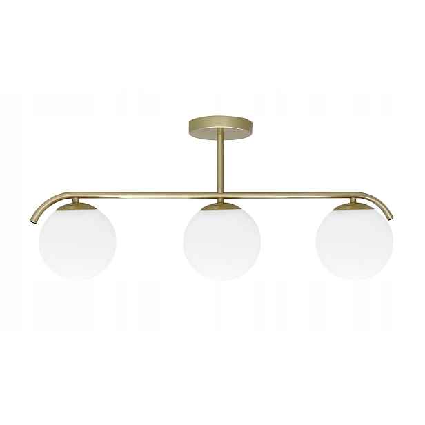Stropní svítidlo ze skleněných mosazných bílých koulí, moderní, 3 body, 70 cm Candellux