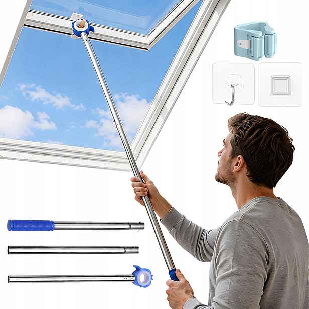 Teleskopická tyč pro otevírání střešních oken, stabilní a odolná, 117 cm