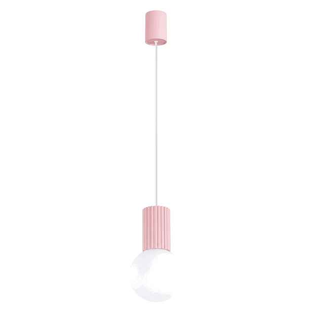 Závěsná lampa Halo růžová Suiftové svítidlo převis koule růžové prvky Sollux