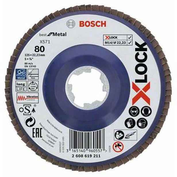 Kotouč lamel. Bosch X571 Best for Metal X-LOCK RV 125 mm 80