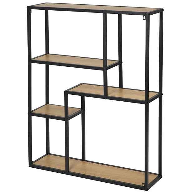 Kovová police LOFTY GRID Wall Oak, 91 x 75 cm