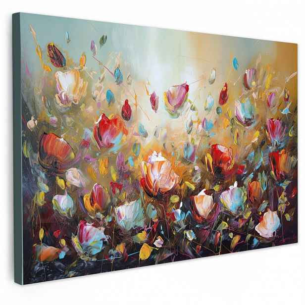 MuchoWow OBRAZ NA PLÁTNĚ Květiny - Umění - Příroda - Olejomalba 120x80 cm