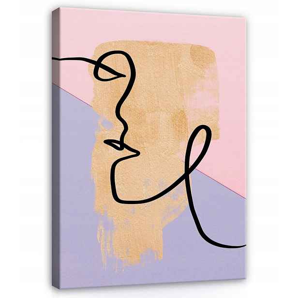 Obraz Na Plátně Canvas 50x70 Portrét Žena Tvář Grafika Line Art