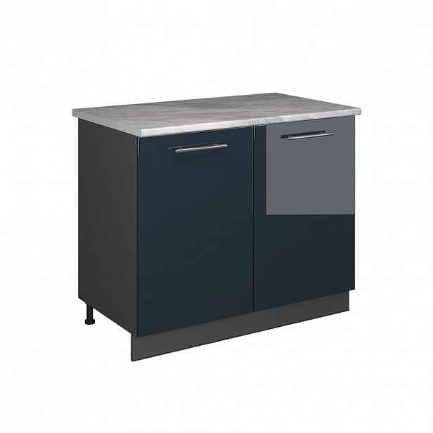 Vicco SKŘÍŇKA POD DŘEZ Fame-Line, Tmavě modrá s vysokým leskem/Antracit, 100 cm, PD Mramor