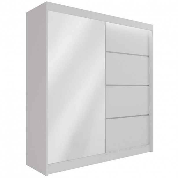 ALTDECOR ŠATNÍ SKŘÍŇ PAOKI s LED - 200 cm - bílá