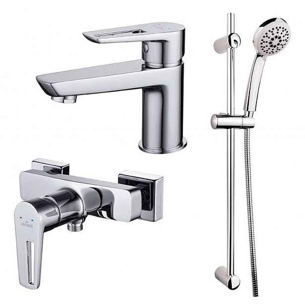 Cersanit Mille - Set umyvadlové a sprchové baterie s příslušenstvím, chrom S952-004