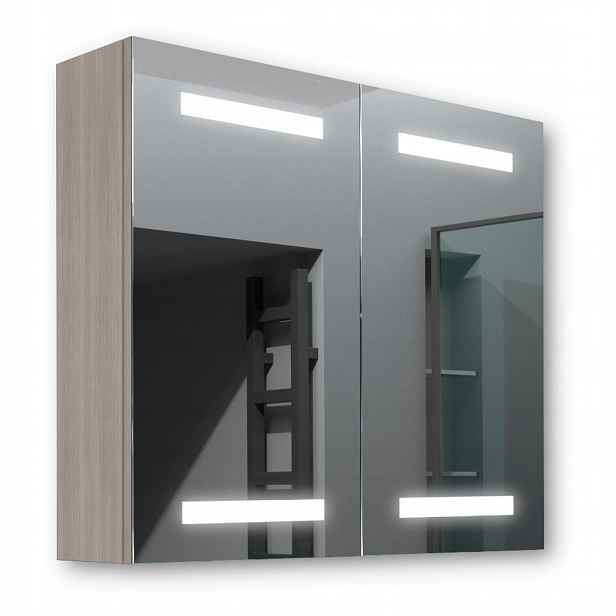 Dřevěná skříňka 80x70 Led zrcadlo Ares Akácie