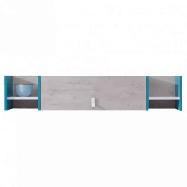 Polička Planet 125 cm Bílý/Dub/Tyrkysový