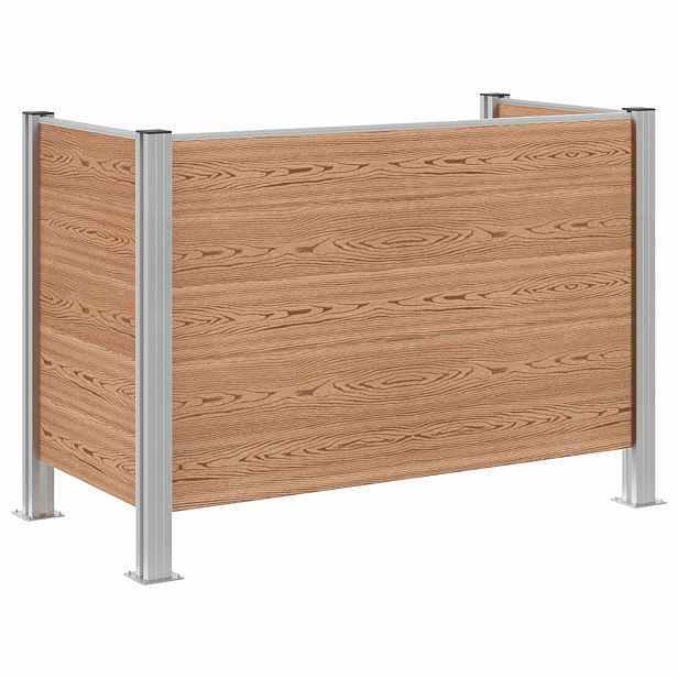 vidaXL Plot pro popelnice Hnědá 161 x 85 x 115 cm Hliník a WPC