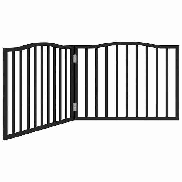 vidaXL Zábrana pro psy skládací 2 panely černá 160 cm topolové dřevo