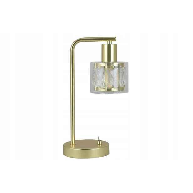Zlatá stolní lampa Elmo E14 40W kovová/ křišťál IP20 Reality
