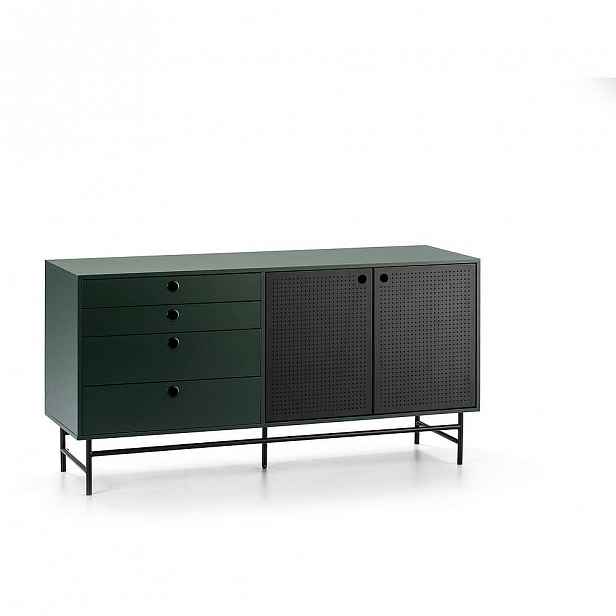 Černo-zelená komoda Teulat Punto, šířka 150 cm