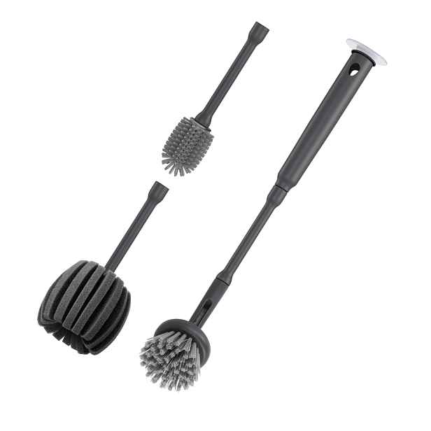METALTEX Sada 3 kartáčů na nádobí a sklenice - BRUSH UP (1x násada + 3x hlavice)