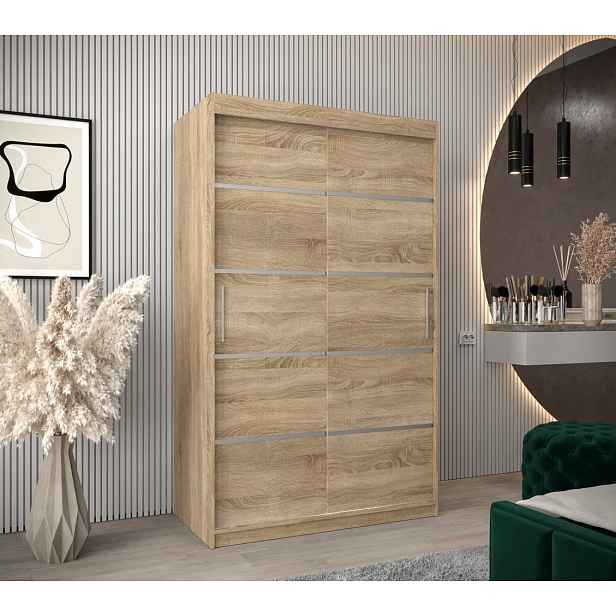Šatní skříň ENNI - šířka 120 cm, dub sonoma