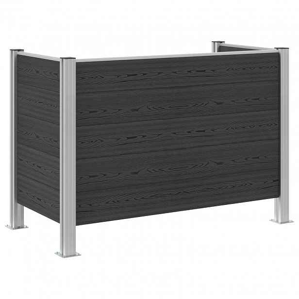 vidaXL Plot pro popelnice Šedá 161 x 85 x 115 cm Hliník a WPC