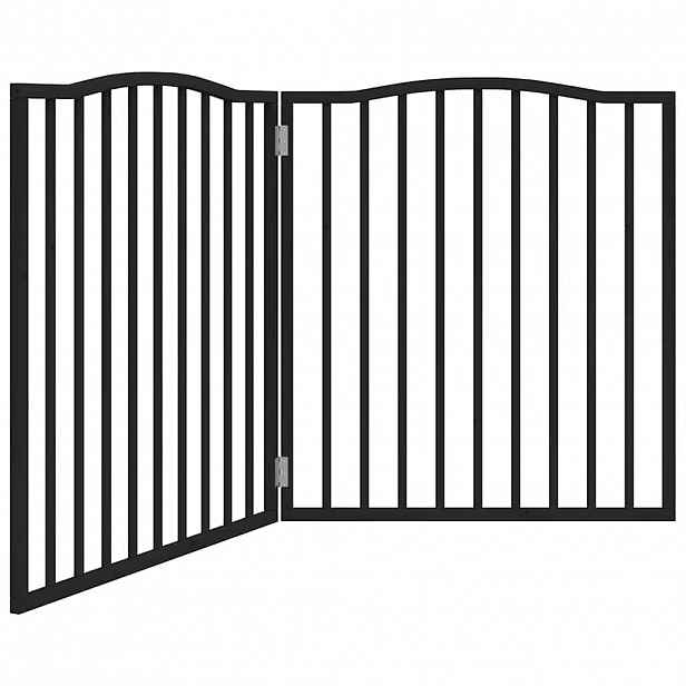 vidaXL Zábrana pro psy skládací 2 panely černá 160 cm topolové dřevo