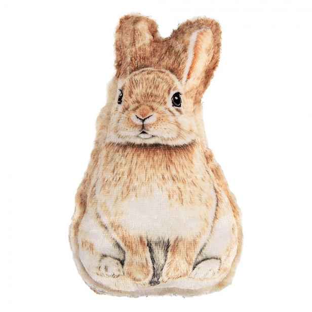 Dekorační plyšový polštářek ve tvaru králíčka - 13*5*25 cm Clayre & Eef