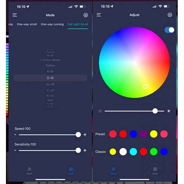 Penel Led Rgb Pásek Kotrola Zvuku Usb Bluetooth