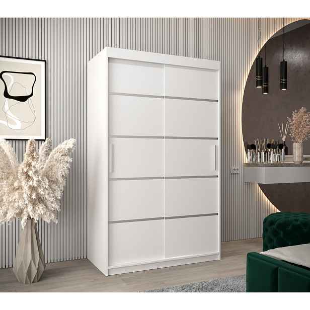 Šatní skříň ENNI - šířka 120 cm, bílá