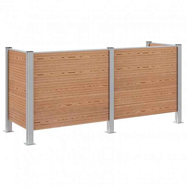 vidaXL Plot pro popelnice Hnědá 237 x 85 x 115 cm Hliník a WPC