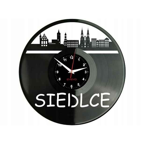 Siedlce Miasto Polska Nástěnné hodiny Vinylová deska Moderní dekorativní N