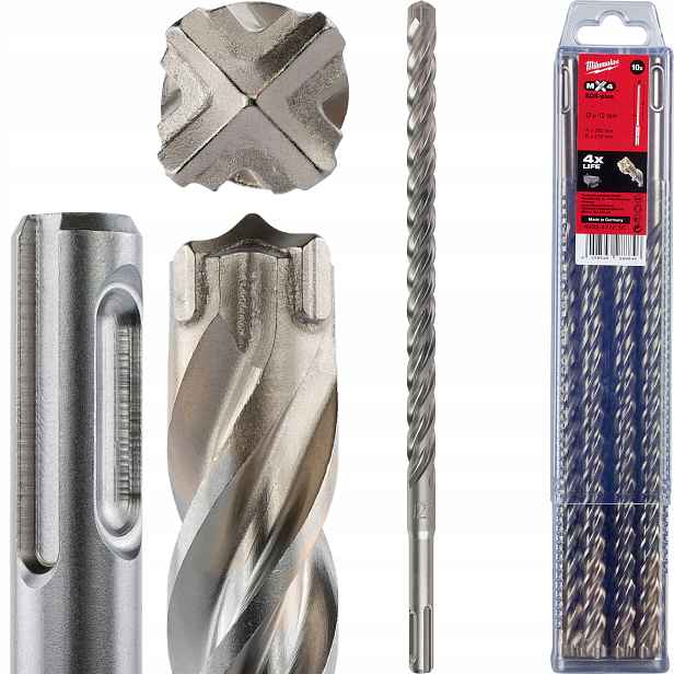 Vrtáky do betonu Sds Plus 12 x 200/260 mm 10 ks Milwaukee MX4