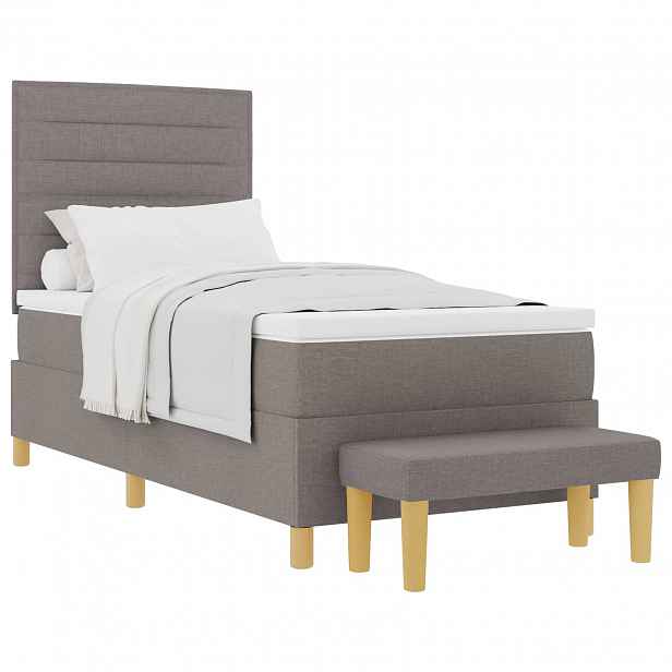 vidaXL Postel s boxspringem s polštářem Taupe 200 x 90 cm textil