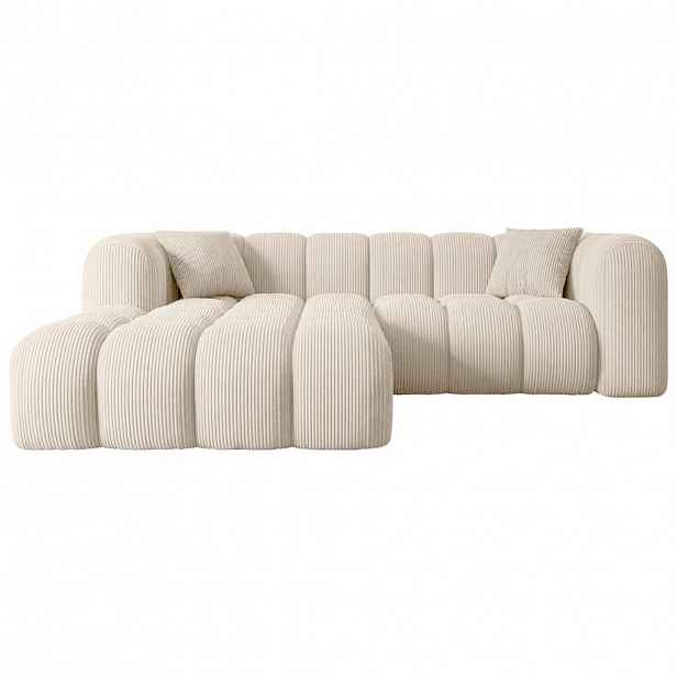 ALTDECOR ROHOVÁ SEDACÍ SOUPRAVA s otomanem vlevo OLEA-L1 – 231 × 173 × 74 cm, béžová