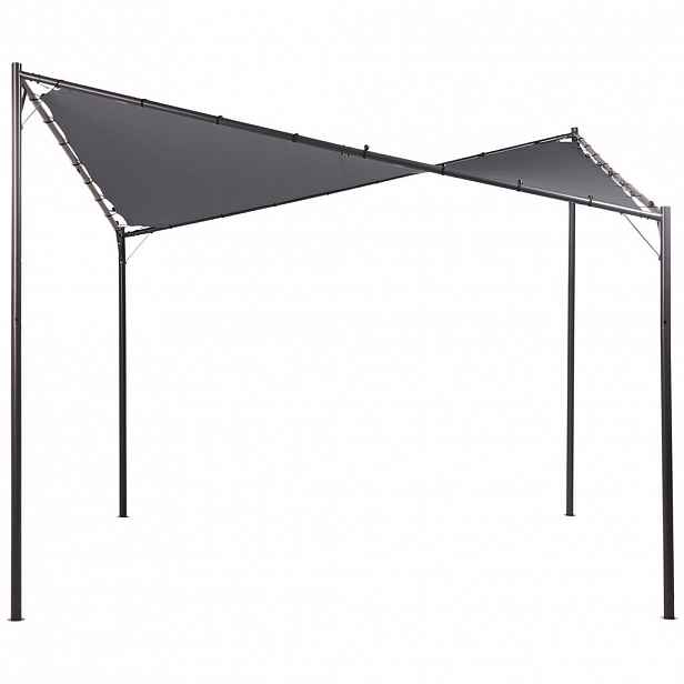 Beliani ZAHRADNÍ PAVILON Kov 300 cm 300 cm Tmavě šedý Aventine