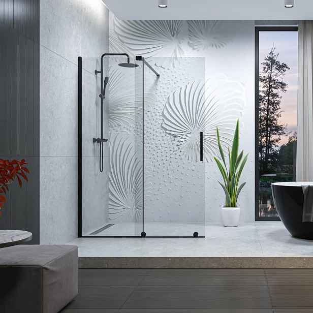 OASIS BLACK K2 140x200cm posuvná WALK IN zástěna