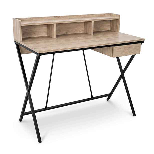 Ak furniture Psací stůl Flexo 100 cm dub Sonoma/černý