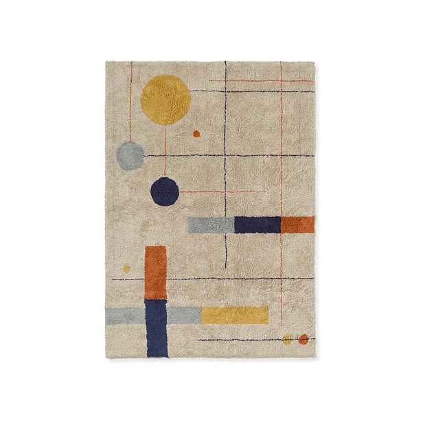 Béžový pratelný/ručně tkaný bavlněný koberec 170x240 cm Geometrical Shapes – Lorena Canals