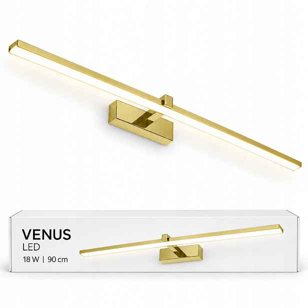 Osvětlení obrazu Venus Led 18W 90 cm zlatá nástěnná lampa 4200K IP44