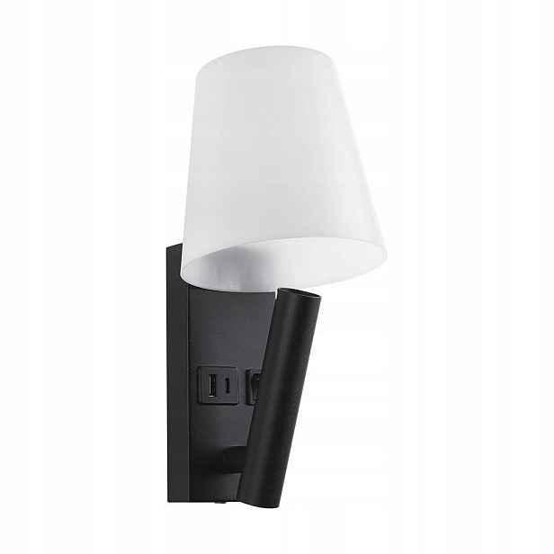 V-tac Led svítidlo 2W Cob Cree nástěnné svítidlo černé hotelové lůžko Usb Usb C stínidlo