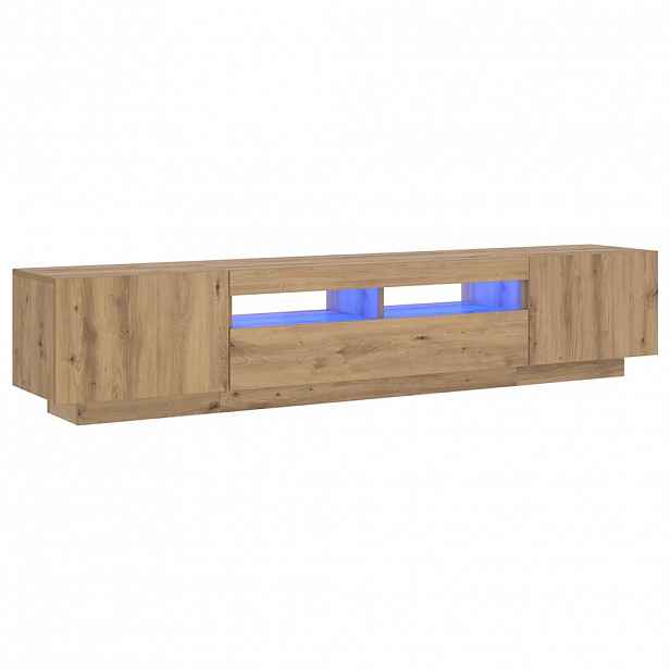 vidaXL TV stolek s LED dub artisan 200x35x40 cm kompozitní dřevo