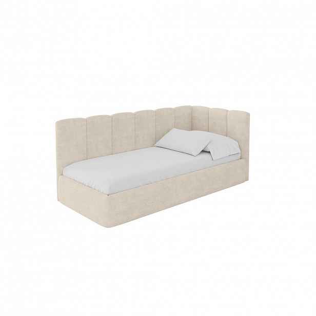 ALTDECOR JEDNOLŮŽKOVÁ POSTEL pro mládež s úložným prostorem, vlevo - DEXY 100x200 béžová