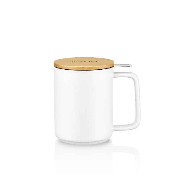 Kusmi Tea Hrnek na čaj s nerezovým sítkem, 0,48 l, bílá 5000000854