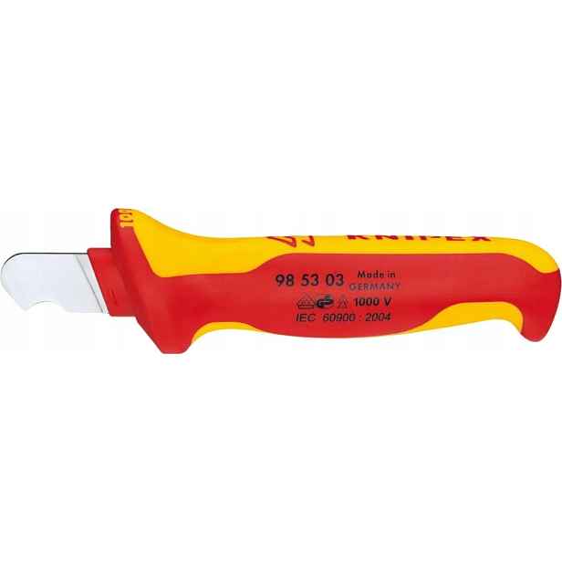 Nůž na kabely, 155 mm, Vde, ohnutý, 98 53 03, Knipex