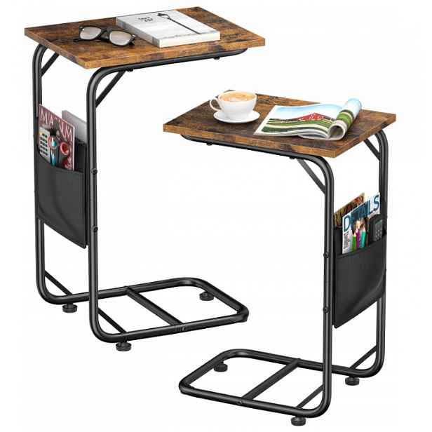Pomocný stolek pod loftový notebook s organizérem 40x30x70 cm, 2 kusy
