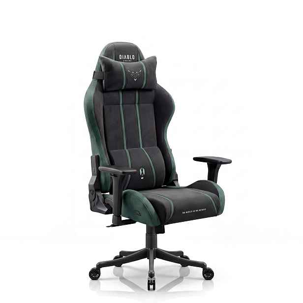 Látkové herní křeslo Small Size, černo-zelené Diablo X-One 2.0 Forest Green