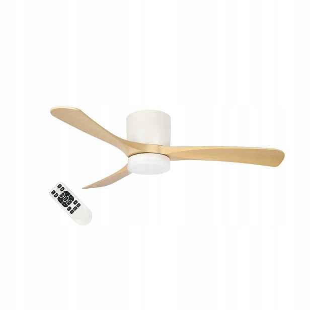Led stropní ventilátor Viago 18W+35W 1350lm s dálkovým ovládáním, tiché bílé dřevo