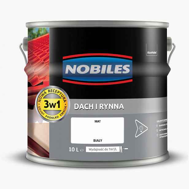 Nobiles Střecha A Žlab 10L Bílá Barva Na Střechu, Pozinkovaný Plech