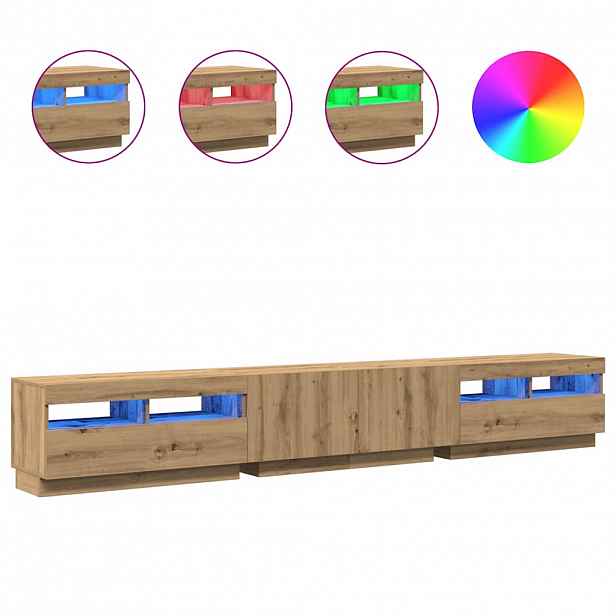 vidaXL TV stolek s LED dub artisan 260x35x40 cm kompozitní dřevo
