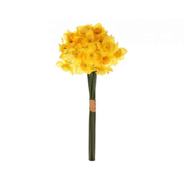 Umělá kytice Narcisky v pugetu 34 cm, žlutá