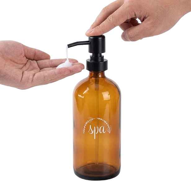 Orion Skleněný hnědý dávkovač na mýdlo SPA, 500ml