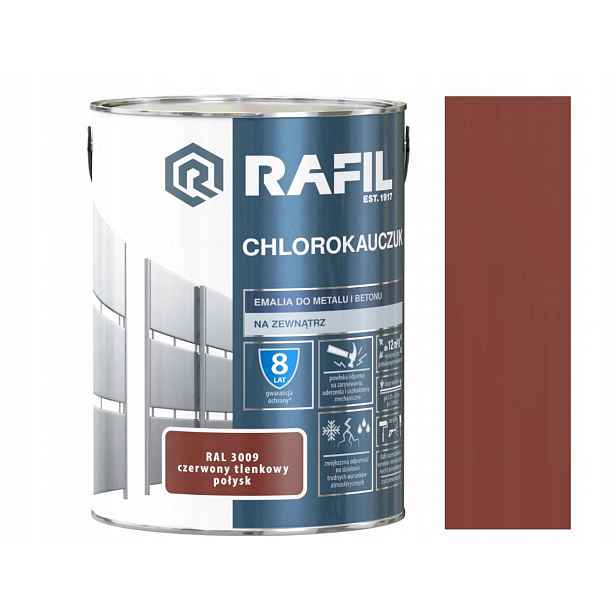 Rafil Chlorkaučuková Smaltová Barva 5 L Červená Ral 3009