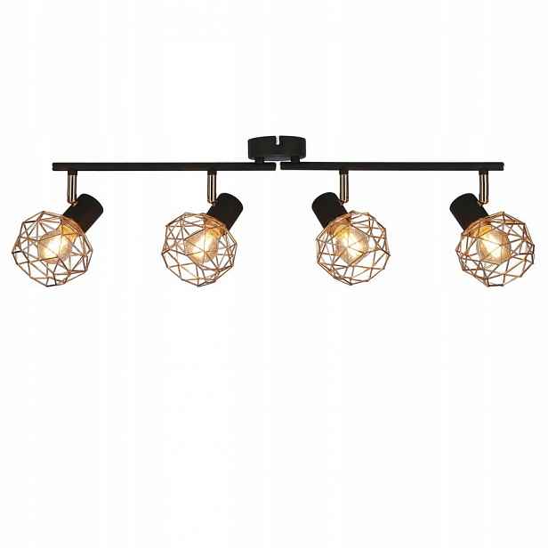 Stropní Svítidlo Lišta Candellux Acrobat 4 body E14 Černá Měděná